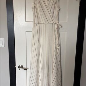 Calvin Klein Cream and Brown Maxi Dress